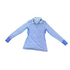 Layer 8 Women Performance Long sleeve Blue 1/4 Zipper Quick Dry Activewear SZ M